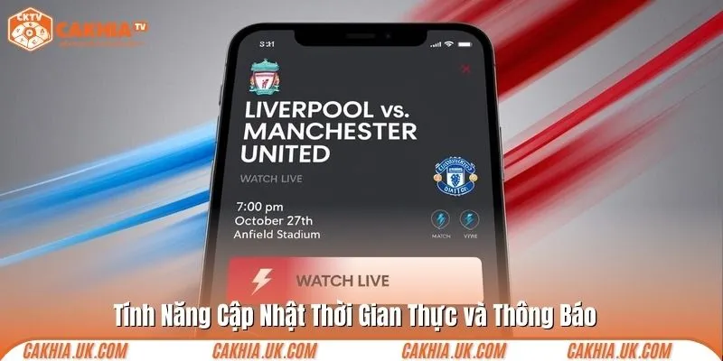 Tính năng cập nhật thời gian thực và thông báo